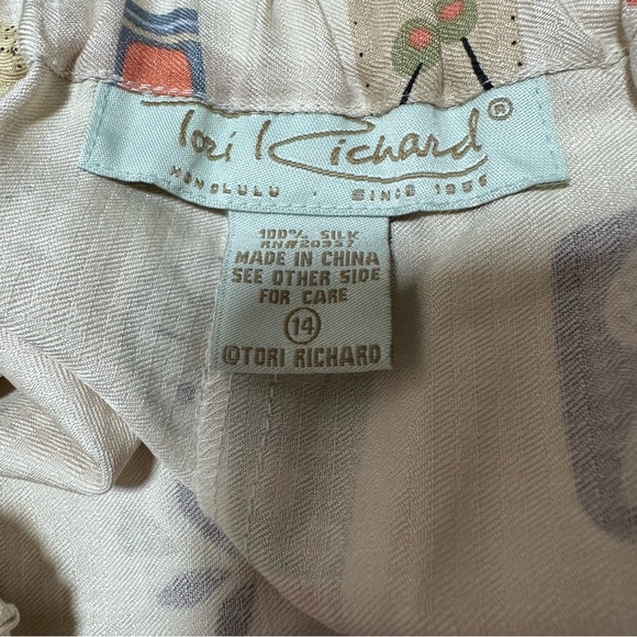 Tori Richard Silk Fun Print Shirt Pant Set 14 - Picture 10 of 16